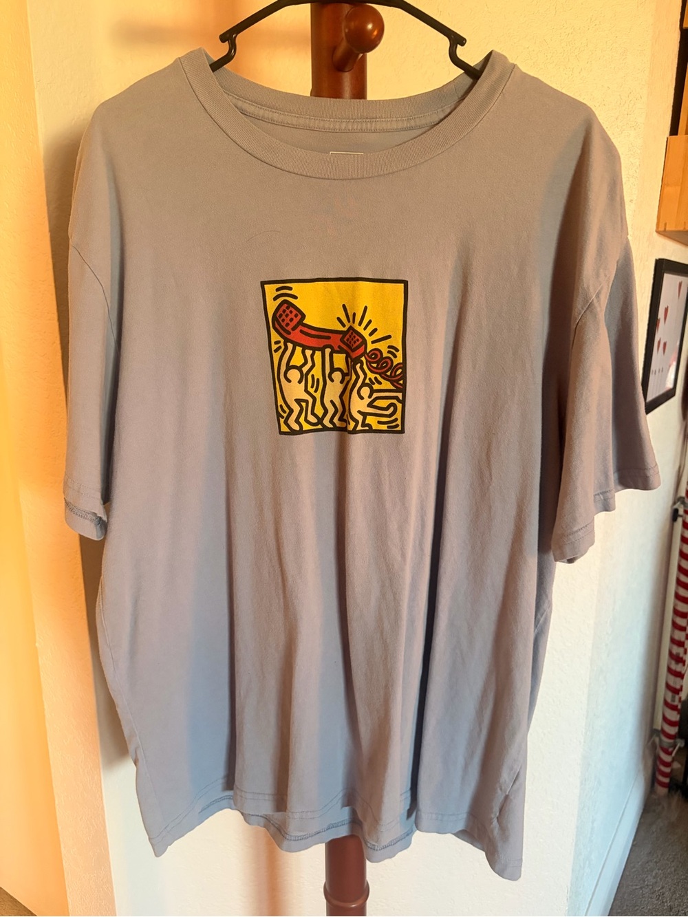 GAP Keith Haring feature Light Gray Graphic Men’s T‑Shirt Size XL